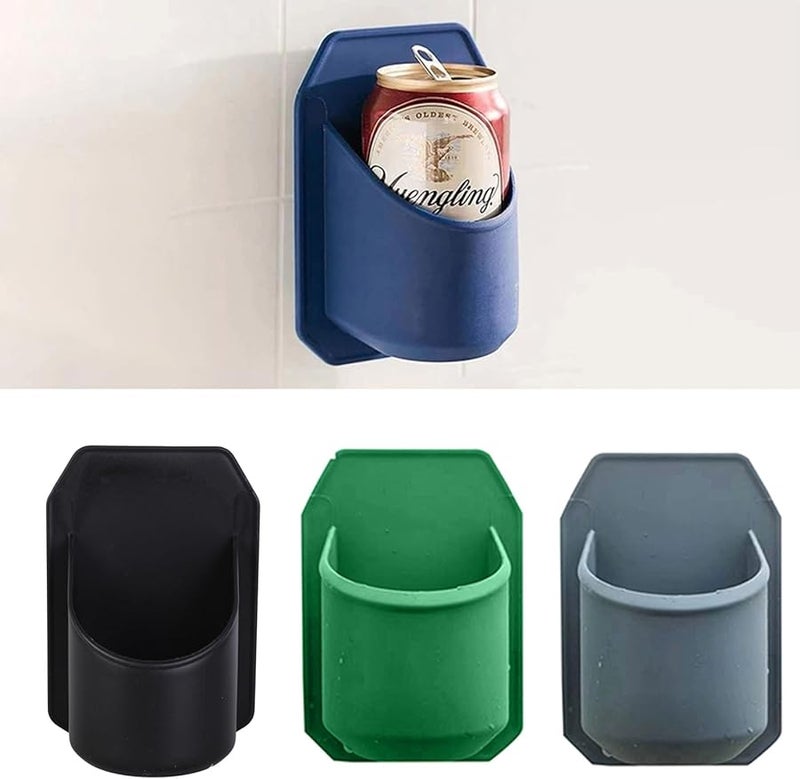 Black Wall Mounted Adhesive Beer Holder Home Beverage Container Organizer - Image 2